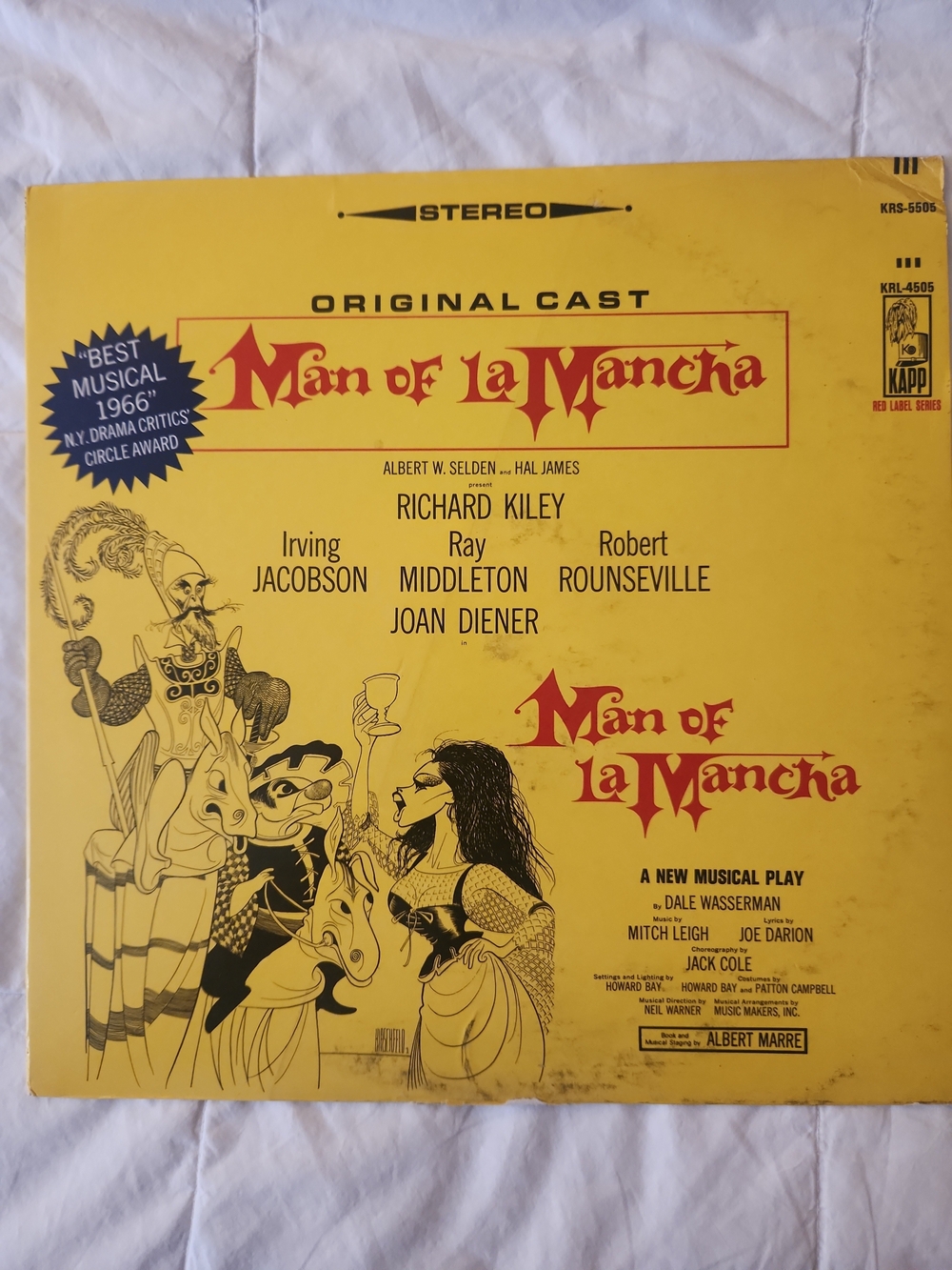 Man Of La Mancha Original Broadway Cast Vintage Vinyl -- Never Played! Secret